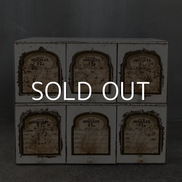 画像2: VINTAGE HERCULES RX RECORD FILE ヴィンテージ ヘラクレス メディカルキャビネット / アメリカ ファイルケース 什器  (2)