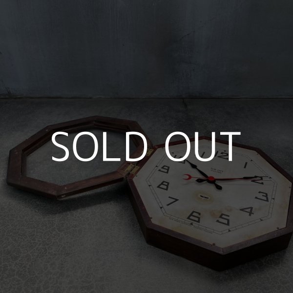 画像10: VINTAGE ANTIQUE NEW HEAVEN CLOCK CO.  WALL CLOCK ヴィンテージ アンティーク ウォールクロック / アメリカ 掛け時計 インダストリアル 八角形 木製 (10)