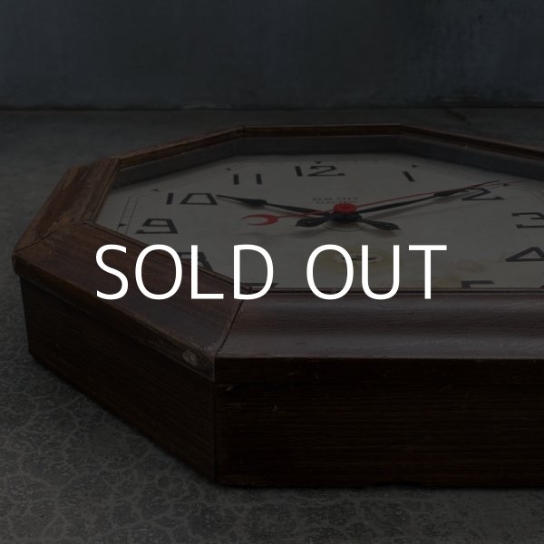 画像3: VINTAGE ANTIQUE NEW HEAVEN CLOCK CO.  WALL CLOCK ヴィンテージ アンティーク ウォールクロック / アメリカ 掛け時計 インダストリアル 八角形 木製 (3)
