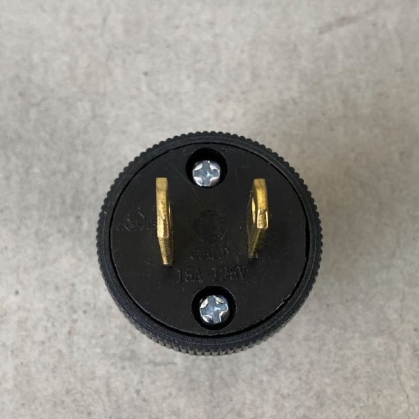 画像3: コンセント プラグ ブラック 黒色 / リペア パーツ インダストリアル 電気 修理 アメリカ USA TYPE-C (3)