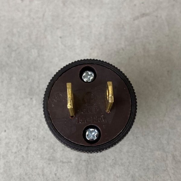 画像3: コンセント プラグ ブラウン 茶色 / リペア パーツ インダストリアル 電気 修理 アメリカ USA TYPE-C (3)