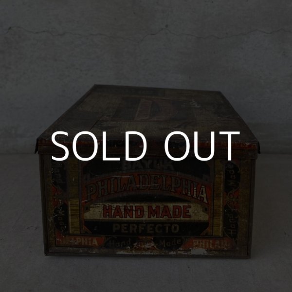 画像5: VINTAGE ANTIQUE CIGAR TIN PHILADELPHIA HANDMADE PERFECTO ヴィンテージ たばこ アメリカ / コレクタブル 煙草 缶 BOX (5)
