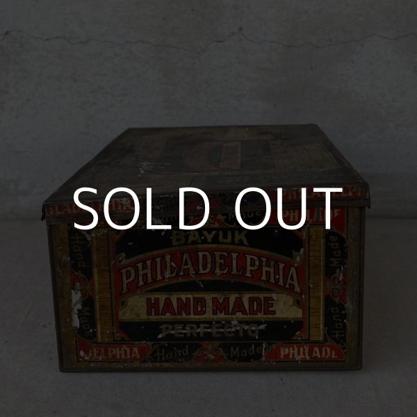 画像4: VINTAGE ANTIQUE CIGAR TIN PHILADELPHIA HANDMADE PERFECTO ヴィンテージ たばこ アメリカ / コレクタブル 煙草 缶 BOX (4)