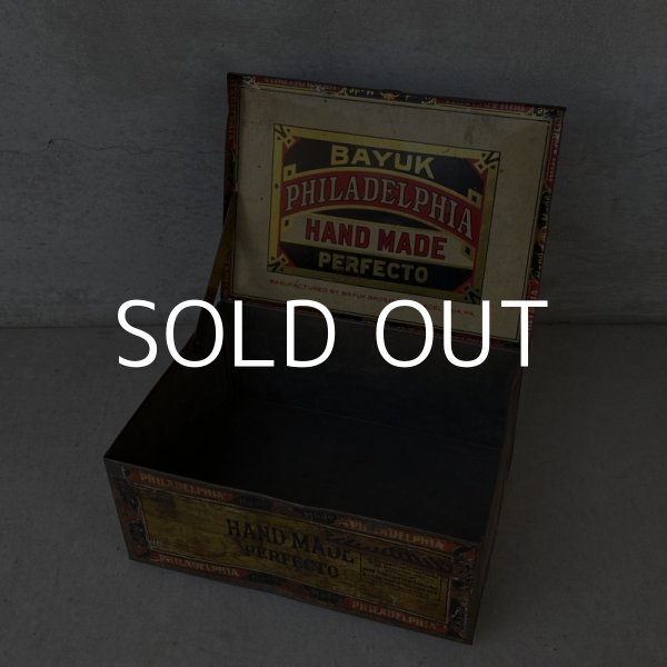画像8: VINTAGE ANTIQUE CIGAR TIN PHILADELPHIA HANDMADE PERFECTO ヴィンテージ たばこ アメリカ / コレクタブル 煙草 缶 BOX (8)