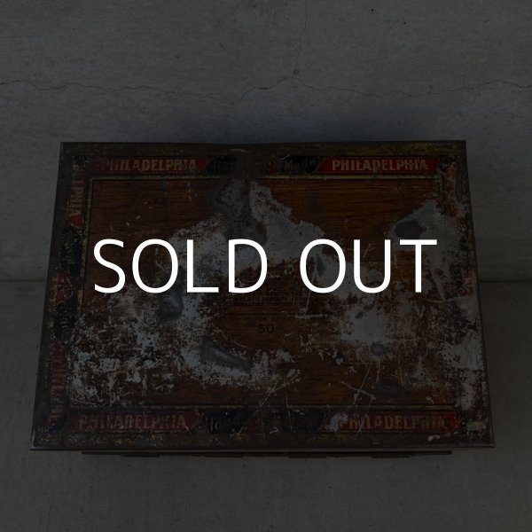 画像7: VINTAGE ANTIQUE CIGAR TIN PHILADELPHIA HANDMADE PERFECTO ヴィンテージ たばこ アメリカ / コレクタブル 煙草 缶 BOX (7)