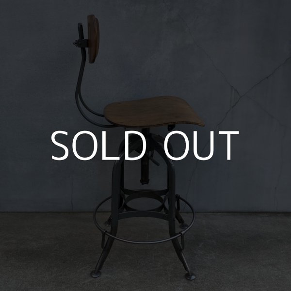 画像3: VINTAGE ANTIQUE TOLEDO ヴィンテージ アンティーク トレド ドラフティングチェア 椅子 アメリカ / インダストリアル ウッド 家具 木製 店舗 什器 (3)