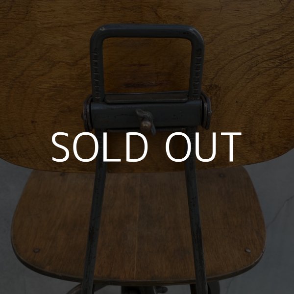 画像7: VINTAGE ANTIQUE TOLEDO ヴィンテージ アンティーク トレド ドラフティングチェア 椅子 アメリカ / インダストリアル ウッド 家具 木製 店舗 什器 (7)