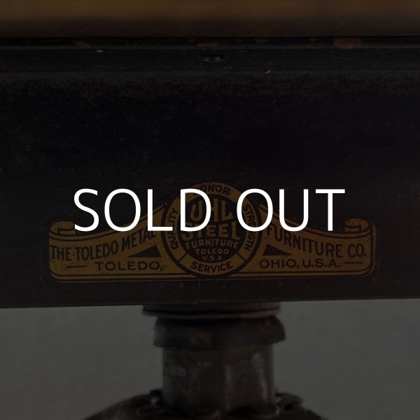 画像9: VINTAGE ANTIQUE TOLEDO ヴィンテージ アンティーク トレド ドラフティングチェア 椅子 アメリカ / インダストリアル ウッド 家具 木製 店舗 什器 (9)