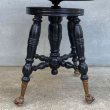 画像4: VINTAGE ANTIQUE PIANOCHAIR PIANOSTOOL ヴィンテージ アンティーク ピアノチェア ピアノスツール アメリカ / 椅子 木製 家具 店舗 什器 (4)