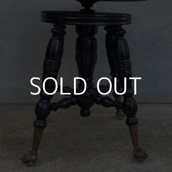 画像4: VINTAGE ANTIQUE PIANOCHAIR PIANOSTOOL ヴィンテージ アンティーク ピアノチェア ピアノスツール アメリカ / 椅子 木製 家具 店舗 什器 (4)