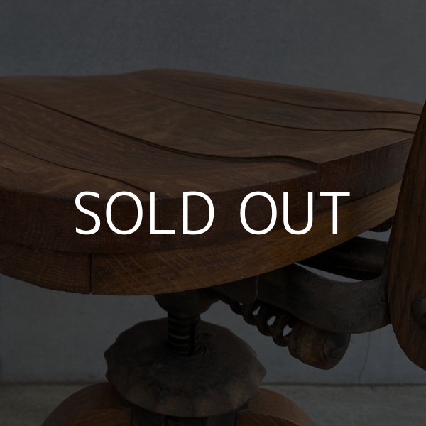 画像11: VINTAGE ANTIQUE FULTON OFFICE FURNITURE CO. ヴィンテージ アンティーク 椅子 アメリカ / インダストリアル ウッド 回転椅子 家具 木製 店舗 什器 (11)