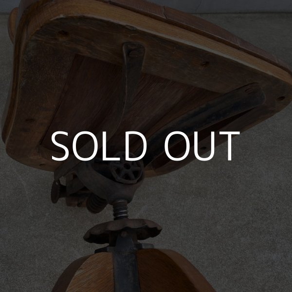 画像10: VINTAGE ANTIQUE FULTON OFFICE FURNITURE CO. ヴィンテージ アンティーク 椅子 アメリカ / インダストリアル ウッド 回転椅子 家具 木製 店舗 什器 (10)