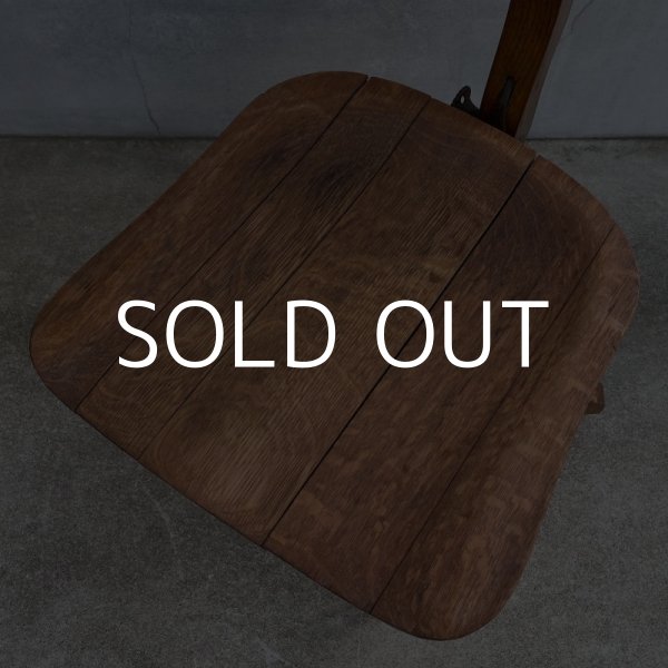 画像6: VINTAGE ANTIQUE FULTON OFFICE FURNITURE CO. ヴィンテージ アンティーク 椅子 アメリカ / インダストリアル ウッド 回転椅子 家具 木製 店舗 什器 (6)