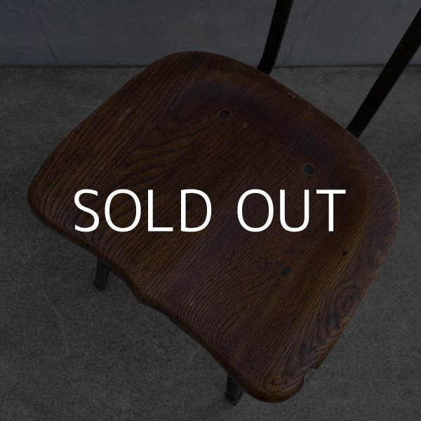 画像7: VINTAGE ANTIQUE ヴィンテージ アンティーク 椅子 アメリカ / チェア インダストリアル ウッド 家具 木製 店舗 什器 USA (7)