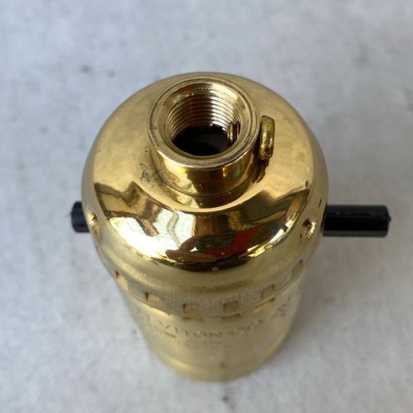 画像3: LEVITON LAMP SOCKET レビトン ソケット プッシュスイッチ ランプ ブラス 真鍮 E26 / インダストリアル ライト リペアパーツ 照明 電気 アメリカ USA (3)