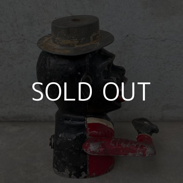 画像3: VINTAGE ANTIQUE STARKIE'S JOLLY BANK ヴィンテージ アンティーク ジョリーバンク メカニカルバンク 貯金箱 アメリカ / アルミ 帽子 コレクタブル (3)