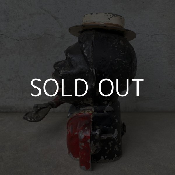 画像4: VINTAGE ANTIQUE STARKIE'S JOLLY BANK ヴィンテージ アンティーク ジョリーバンク メカニカルバンク 貯金箱 アメリカ / アルミ 帽子 コレクタブル (4)