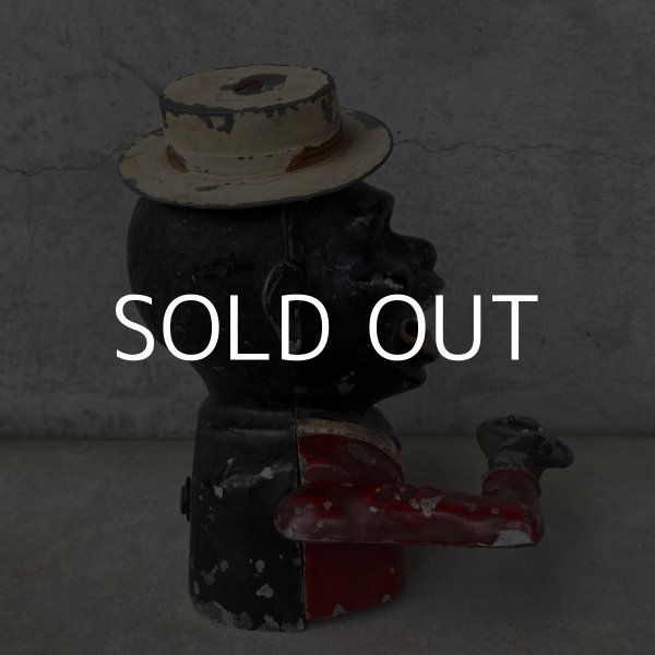 画像3: VINTAGE ANTIQUE STARKIE'S JOLLY BANK ヴィンテージ アンティーク ジョリーバンク メカニカルバンク 貯金箱 アメリカ / アルミ 帽子 コレクタブル (3)