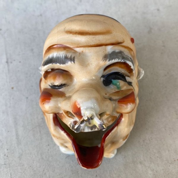 画像6: VINTAGE CERAMIC HOBO ASHTRAY ヴィンテージ セラミック アシュトレイ / JAPAN コレクタブル オブジェ 陶器 灰皿 輸出用 日本製 (1) (6)