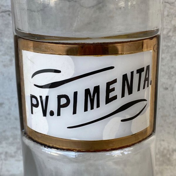 画像5: VINTAGE ANTIQUE PV.PIMENTA DRUG BOTTLE MEDICINE BOTTLE ヴィンテージ アンティーク ドラックボトル メディスンボトル 薬瓶 アメリカ / ドラッグジャー ガラス ディスプレイ USA (5)