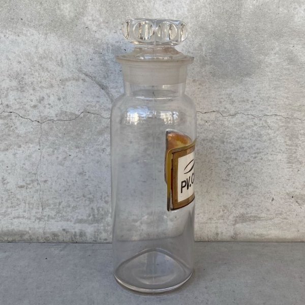 画像3: VINTAGE ANTIQUE PV.CANTHAR. DRUG BOTTLE MEDICINE BOTTLE ヴィンテージ アンティーク ドラックボトル メディスンボトル 薬瓶 アメリカ / ドラッグジャー ガラス ディスプレイ USA (3)