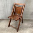 画像1: VINTAGE ANTIQUE FOLDING CHAIR WOOD KIDS ヴィンテージ アンティーク フォールディングチェア 折り畳み椅子 アメリカ / インダストリアル ウッド キッズ 子供用 木製 家具 店舗 什器 USA (1)