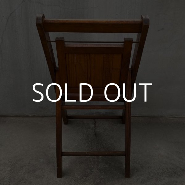 画像2: VINTAGE ANTIQUE FOLDING CHAIR WOOD KIDS ヴィンテージ アンティーク フォールディングチェア 折り畳み椅子 アメリカ / インダストリアル ウッド キッズ 子供用 木製 家具 店舗 什器 USA (2)