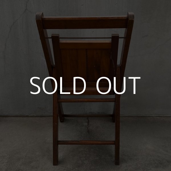 画像2: VINTAGE ANTIQUE FOLDING CHAIR WOOD KIDS ヴィンテージ アンティーク フォールディングチェア 折り畳み椅子 アメリカ / インダストリアル ウッド キッズ 子供用 木製 家具 店舗 什器 USA (2)