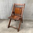 画像1: VINTAGE ANTIQUE FOLDING CHAIR WOOD KIDS ヴィンテージ アンティーク フォールディングチェア 折り畳み椅子 アメリカ / インダストリアル ウッド キッズ 子供用 木製 家具 店舗 什器 USA (1)