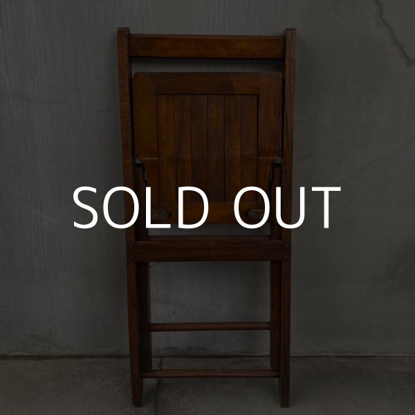 画像9: VINTAGE ANTIQUE FOLDING CHAIR WOOD KIDS ヴィンテージ アンティーク フォールディングチェア 折り畳み椅子 アメリカ / インダストリアル ウッド キッズ 子供用 木製 家具 店舗 什器 USA (9)