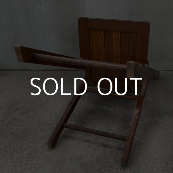 画像8: VINTAGE ANTIQUE FOLDING CHAIR WOOD KIDS ヴィンテージ アンティーク フォールディングチェア 折り畳み椅子 アメリカ / インダストリアル ウッド キッズ 子供用 木製 家具 店舗 什器 USA (8)