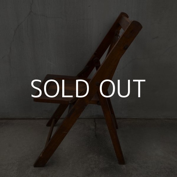 画像4: VINTAGE ANTIQUE FOLDING CHAIR WOOD KIDS ヴィンテージ アンティーク フォールディングチェア 折り畳み椅子 アメリカ / インダストリアル ウッド キッズ 子供用 木製 家具 店舗 什器 USA (4)