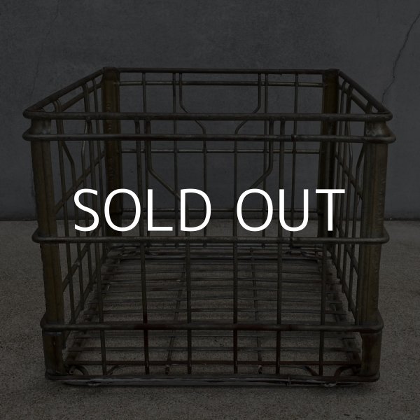 画像2: VINTAGE ANTIQUE ヴィンテージ アンティーク バスケット カゴ / アメリカ インダストリアル ガレージ キャンプ ワイヤー ファーム 運搬用 鉄 収納 什器 USA  (2)