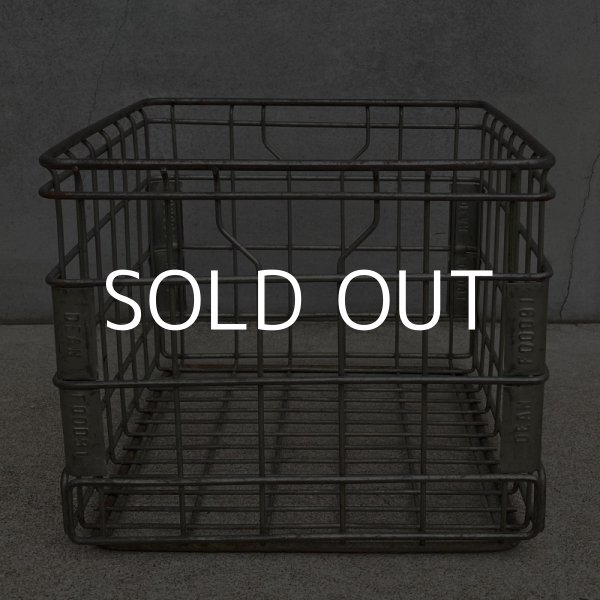 画像2: VINTAGE ANTIQUE ヴィンテージ アンティーク バスケット カゴ / アメリカ インダストリアル ガレージ キャンプ ワイヤー フード 運搬用 鉄 収納 什器 USA  (2)