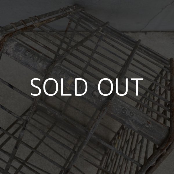 画像8: VINTAGE ANTIQUE ヴィンテージ アンティーク バスケット カゴ / アメリカ インダストリアル ガレージ キャンプ ワイヤー ミルク 運搬用 鉄 収納 什器 USA  (8)