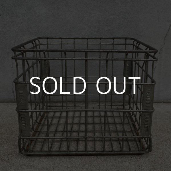 画像4: VINTAGE ANTIQUE ヴィンテージ アンティーク バスケット カゴ / アメリカ インダストリアル ガレージ キャンプ ワイヤー フード 運搬用 鉄 収納 什器 USA  (4)