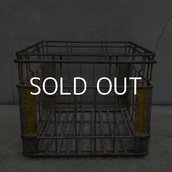 画像5: VINTAGE ANTIQUE ヴィンテージ アンティーク バスケット カゴ / アメリカ インダストリアル ガレージ キャンプ ワイヤー 運搬用 鉄 収納 什器 USA  (5)