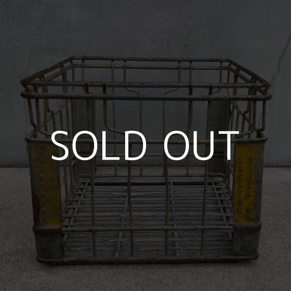 画像2: VINTAGE ANTIQUE ヴィンテージ アンティーク バスケット カゴ / アメリカ インダストリアル ガレージ キャンプ ワイヤー 運搬用 鉄 収納 什器 USA  (2)