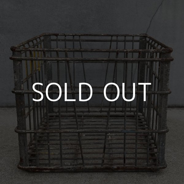 画像3: VINTAGE ANTIQUE ヴィンテージ アンティーク バスケット カゴ / アメリカ インダストリアル ガレージ キャンプ ワイヤー ミルク 運搬用 鉄 収納 什器 USA  (3)