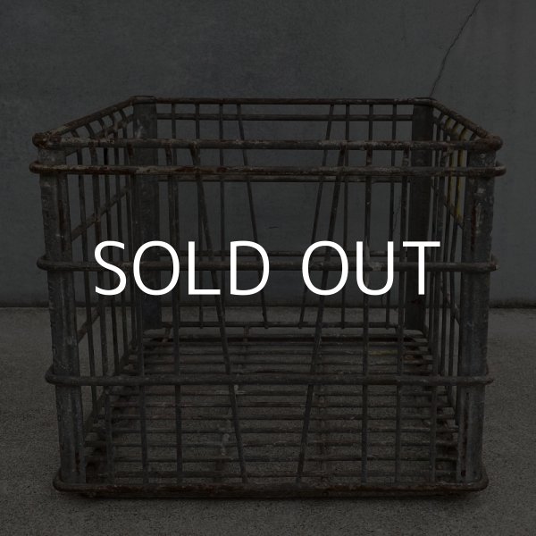 画像2: VINTAGE ANTIQUE ヴィンテージ アンティーク バスケット カゴ / アメリカ インダストリアル ガレージ キャンプ ワイヤー ミルク 運搬用 鉄 収納 什器 USA  (2)