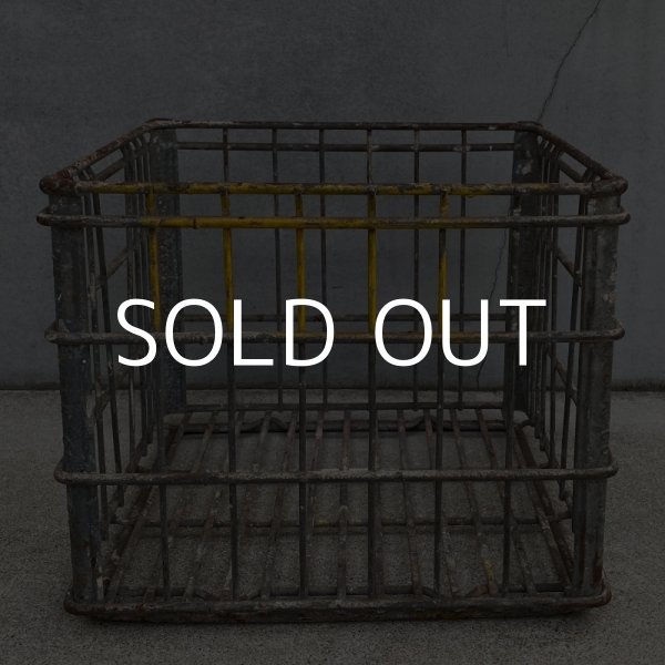 画像5: VINTAGE ANTIQUE ヴィンテージ アンティーク バスケット カゴ / アメリカ インダストリアル ガレージ キャンプ ワイヤー ミルク 運搬用 鉄 収納 什器 USA  (5)