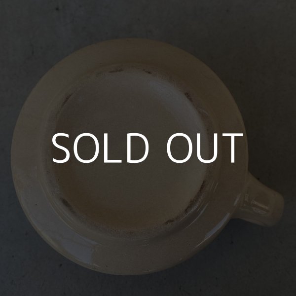 画像4: VINTAGE ANTIQUE MUGCUP SOUPMUG ヴィンテージ アンティーク マグカップ アイボリー / アメリカ コーヒー スープマグ 陶器 食器 珈琲 ダイナー USA (2) (4)