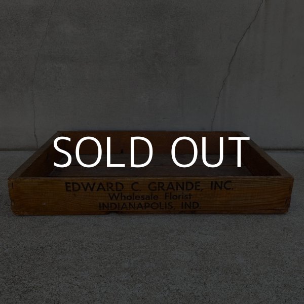 画像3: VINTAGE ANTIQUE WOODBOX WOODCASE EDWARD C GRANDE INC ヴィンテージ アンティーク ウッドボックス ウッドケース 木箱 アメリカ / ディスプレイ 花屋 収納 店舗什器 USA (3)