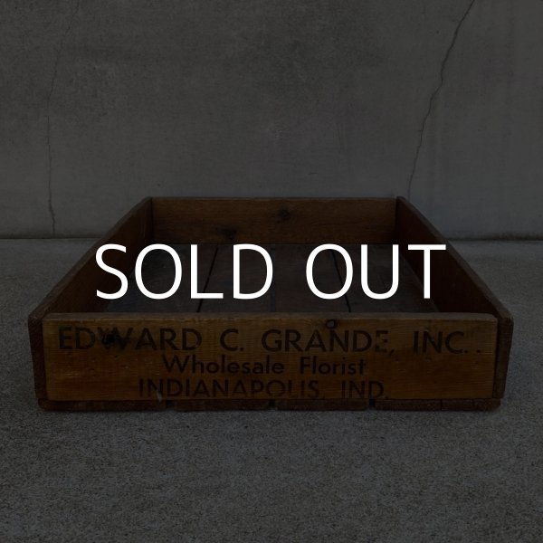 画像5: VINTAGE ANTIQUE WOODBOX WOODCASE EDWARD C GRANDE INC ヴィンテージ アンティーク ウッドボックス ウッドケース 木箱 アメリカ / ディスプレイ 花屋 収納 店舗什器 USA (5)