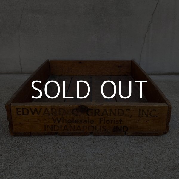 画像4: VINTAGE ANTIQUE WOODBOX WOODCASE EDWARD C GRANDE INC ヴィンテージ アンティーク ウッドボックス ウッドケース 木箱 アメリカ / ディスプレイ 花屋 収納 店舗什器 USA (4)