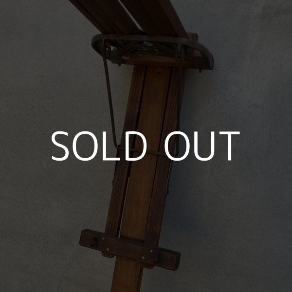 画像4: VINTAGE ANTIQUE DRYING RACK ヴィンテージ アンティーク ドライングラック 洗濯物干し アメリカ / インダストリアル ディスプレイ ウッド フォールディング 店舗什器 USA (1) (4)