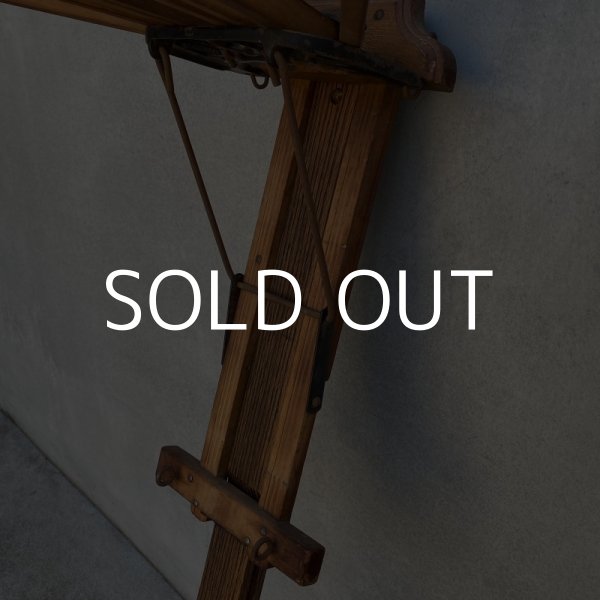 画像4: VINTAGE ANTIQUE DRYING RACK ヴィンテージ アンティーク ドライングラック 洗濯物干し アメリカ / インダストリアル ディスプレイ ウッド フォールディング 店舗什器 USA (2) (4)