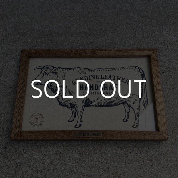 画像7: RUST LEATHER ラストレザー オリジナル フレーム 額装 壁掛け ディスプレイ インテリア 木製 牛 (7)