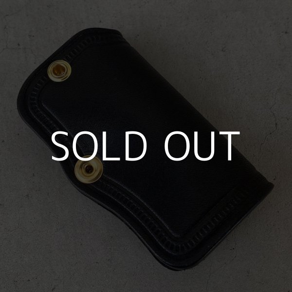 画像2: RUST LEATHER ORIGINAL KEYCASE ラストレザー オリジナル キーケース サドルレザー レザー 革 革小物 ブラック 黒色  (2)