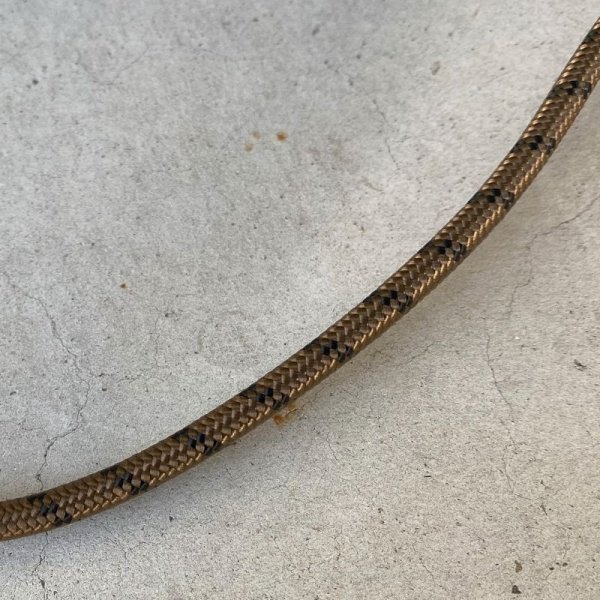 画像2: ELECTRIC LAMP CORD コード 配線 茶×黒 ブラウン×ブラック / 電気 照明 ランプ リペアパーツ ナイロンファブリック 1m〜 2芯 アメリカ USA TYPE-C (2)